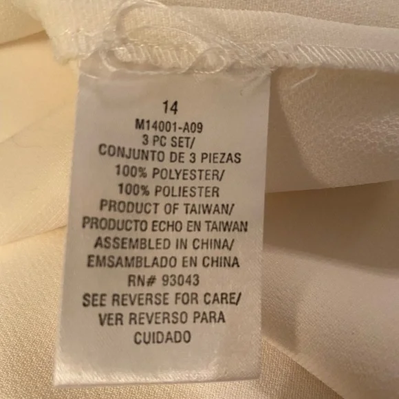 Maxie Klein Collections New York Classy Formal 2-Piece Cream Skirt & Top Size 14 - Picture 8 of 9